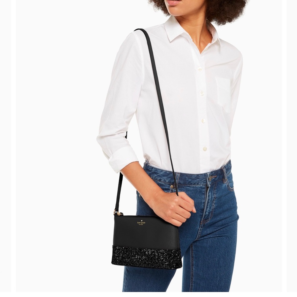 Kate Spade Ramey Greta Court Glitter Crossbody Bag - Picture 8 of 8